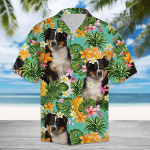 Tropical Pineapple Miniature Australian Shepherd Hawaiian Shirt  - Thelegend59