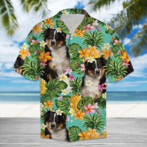 Tropical Pineapple Miniature Australian Shepherd Multicolor Unique Design Hawaiian Shirt  - Thelegend59