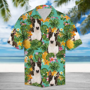 Tropical Pineapple Miniature Bull Terrier Hawaiian Shirt  - Thelegend59