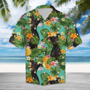 Tropical Pineapple Miniature Pinscher Hawaiian Shirt  - Thelegend59
