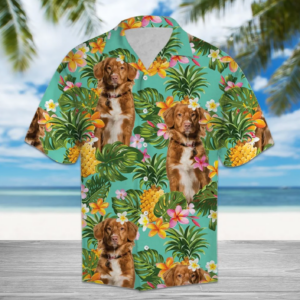 Tropical Pineapple Nova Scotia Duck Tolling Retrieve Hawaiian Shirt  - Thelegend59