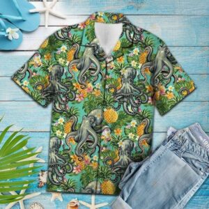 Tropical Pineapple Octopus Multicolor Best Design Hawaiian Shirt  - Thelegend59