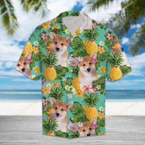 Tropical Pineapple Pembroke Welsh Corgi Multicolor Unique Design Hawaiian Shirt  - Thelegend59