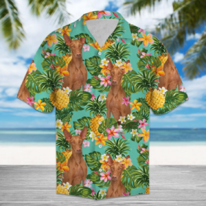 Tropical Pineapple Pharaoh Hound Hawaiian Shirt  - Thelegend59