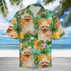 Tropical Pineapple Pomeranian Hawaiian Shirt  - Thelegend59