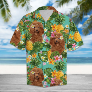Tropical Pineapple Poodle Hawaiian Shirt  - Thelegend59