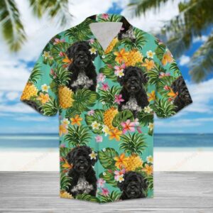 Tropical Pineapple Portuguese Water Dog Multicolor Nice Design Hawaiian Shirt  - Thelegend59
