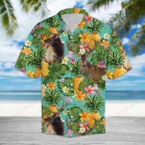 Tropical Pineapple Reindeer Multicolor Unique Design Hawaiian Shirt  - Thelegend59