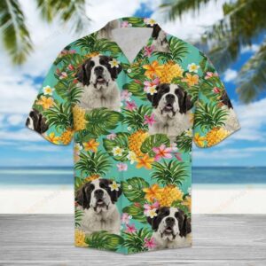 Tropical Pineapple Saint Bernard Multicolor Nice Design Hawaiian Shirt  - Thelegend59