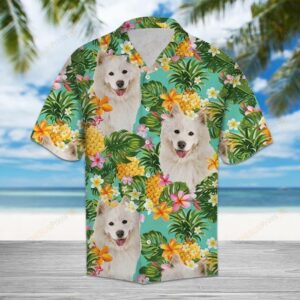 Tropical Pineapple Samoyed Multicolor Unique Design Hawaiian Shirt  - Thelegend59