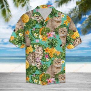 Tropical Pineapple Scottish Fold Multicolor Amazing Design Hawaiian Shirt  - Thelegend59