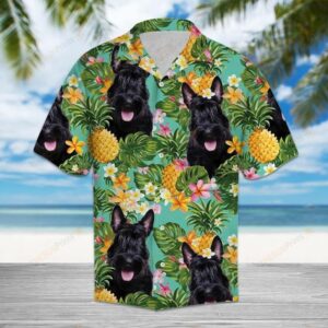 Tropical Pineapple Scottish Terrier Multicolor Best Design Hawaiian Shirt  - Thelegend59