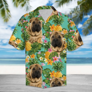 Tropical Pineapple Shar Pei Hawaiian Shirt  - Thelegend59