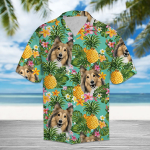 Tropical Pineapple Shetland Sheepdog Hawaiian Shirt  - Thelegend59
