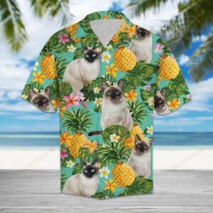 Tropical Pineapple Siamese Multicolor Unique Design Hawaiian Shirt  - Thelegend59