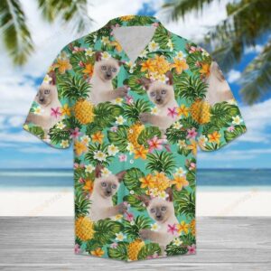 Tropical Pineapple Thai Cat Multicolor Best Design Hawaiian Shirt  - Thelegend59