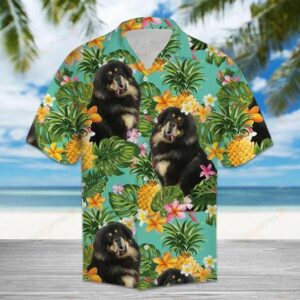 Tropical Pineapple Tibetan Mastiff Multicolor Nice Design Hawaiian Shirt  - Thelegend59