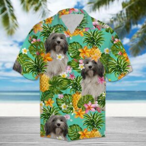 Tropical Pineapple Tibetan Terrier Green Awesome Design Hawaiian Shirt  - Thelegend59