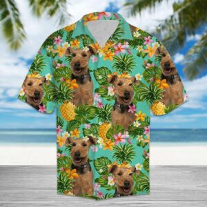 Tropical Pineapple Welsh Terrier Green Best Design Hawaiian Shirt  - Thelegend59
