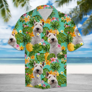 Tropical Pineapple Wire Fox Terrier Hawaiian Shirt  - Thelegend59