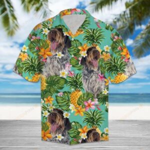 Tropical Pineapple Wirehaired Pointing Griffon Multicolor Nice Design Hawaiian Shirt  - Thelegend59