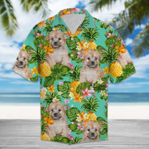 Tropical Pineapple Yorkie Poo Hawaiian Shirt  - Thelegend59