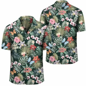 Tropical Plumeria Pattern With Palm Leaves Hawaiian Shirt  - Thelegend59