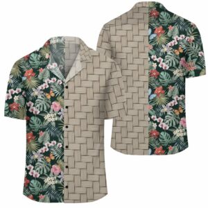Tropical Plumeria Pattern With Palm Leaves Lauhala Moiety Hawaiian Shirt  - Thelegend59