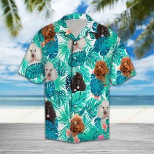 Tropical Poodle Green Best Design Hawaiian Shirt  - Thelegend59