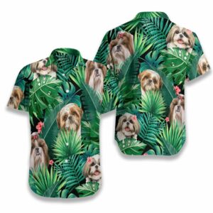 Tropical Shih Tzu Hawaiian Shirt  - Thelegend59