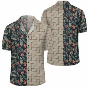 Tropical Strelitzia Black Lauhala Moiety Hawaiian Shirt  - Thelegend59
