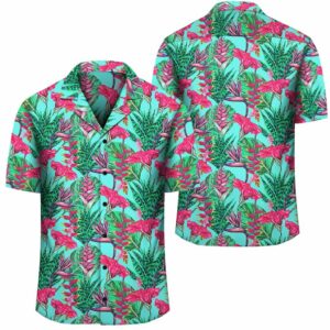 Tropical Strelitzia Blue Hawaiian Shirt  - Thelegend59