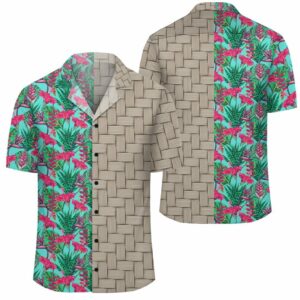 Tropical Strelitzia Blue Lauhala Moiety Hawaiian Shirt  - Thelegend59