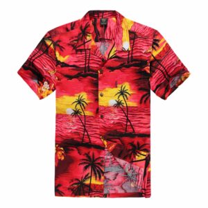 Tropical Sunset Red High Quality Hawaiian Shirt  - Thelegend59