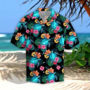 Tropical Turtle Hibiscus Hawaiian Shirts  - Thelegend59