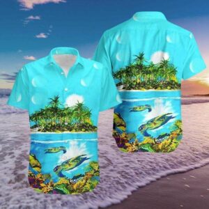 Tropical Turtle Island Hawaiian Aloha Hawaiian Shirts  - Thelegend59