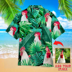 Tropical White Rooster Custom Hawaiian Shirt Pn302093Lb - For Men And Women - Kids  - Thelegend59