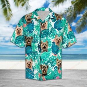 Tropical Yorkshire Terrier Green Amazing Design Hawaiian Shirt  - Thelegend59