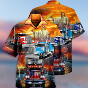 Truck Driver Jesus Bless Hawaiian Shirt  - Thelegend59