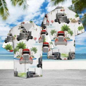 Trucker Lover White Awesome Design Hawaiian Shirt  - Thelegend59