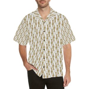 Trumpet With Music Note Print Hawaiian Shirt  - Thelegend59