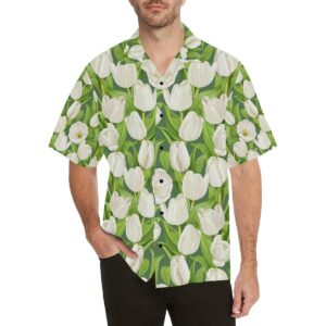 Tulip White Pattern Print Design Tp Hawaiian Shirt  - Thelegend59