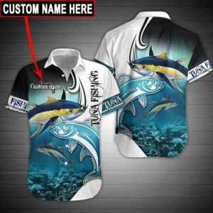 Tuna Fishing Custom Name Aloha Hawaiian Shirts  - Thelegend59