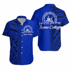 Tupou College Hawaiian Shirt Half Version Black  - Thelegend59