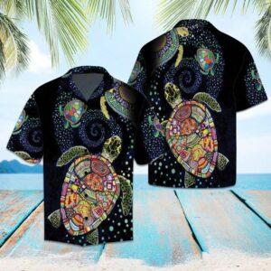 Turtle Colorful Awesome Design Hawaiian Shirt  - Thelegend59