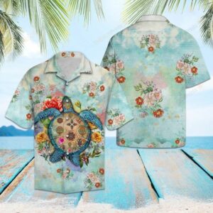 Turtle Flower Summer Multicolor Unique Design Hawaiian Shirt  - Thelegend59