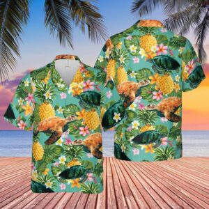 Turtle Hawaii Tropical Beach Hawaiian Shirts  - Thelegend59