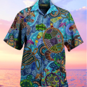 Turtle Hippie Hawaiian Shirt  - Thelegend59