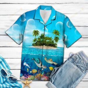 Turtle Island Blue Unique Design Hawaiian Shirt  - Thelegend59