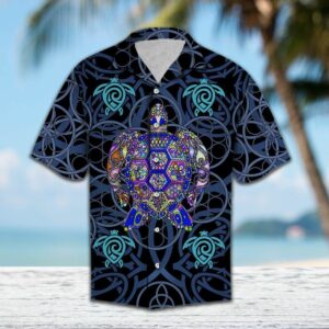 Turtle Mandala Blue Nice Design Hawaiian Shirt  - Thelegend59